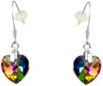 Pami Accessories Cercei dama argint S925 cu cristal Swarovski inima, 2.8x1 cm, CCC-90, Multicolor