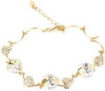 Pami Accessories Bratara de dama cu inimioare din cristal si strasuri, BC-150, 17+3 cm, Auriu