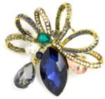 Pami Accessories Brosa vintage placata cu aur14k, cu cristale Swarovski