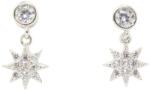 Pami Accessories Cercei Argint 925 rodiat Pami, stelute cu strasuri zirconiu, argintii