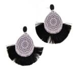 Pami Accessories Cercei din lemn Pami, JD1218-467, 6.5x5 cm, Negru