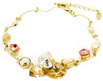 Pami Accessories Bratara placata cu Aur 14K si cristale Swarovski in forma de floare, BC-110, bej