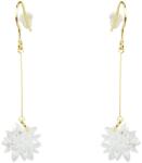 Pami Accessories Cercei dama cu cristal Swarovski fulg de nea, placati cu aur, 5 x 1.2 cm, Auriu