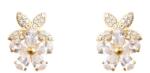 Pami Accessories Cercei dama doua flori placati cu aur, CCC-30, 20x13 mm, Auriu