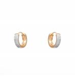 Pami Accessories Cercei dama placati cu aur, cu cristale zirconiu, 1.2x0.3 cm
