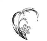 Pami Accessories Brosa dama floare cu cristale, 3, 5x3 cm, argintiu