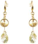Pami Accessories Cercei dama cu cristale Swarovski rotunde, placati cu aur, 5x1.2 cm, CCC-80, Auriu