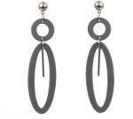 Pami Accessories Cercei dama Pami, JD1218-463, 9.5x2.5 cm, Gri
