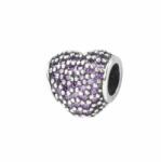 Pami Accessories Talisman inimioara mov Argint S925 cu cristale zirconiu