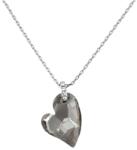 Pami Accessories Colier cu cristal Swarovski inima si strasuri, placat cu aur alb, 38 + 5 cm, CLC-80, Gri inchis