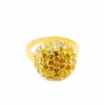 Pami Accessories Inel cu strasuri zirconiu, placat cu aur 14k, 18 mm