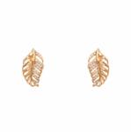 Pami Accessories Cercei dama placati cu aur, cu cristale zirconiu, 1.8x1 cm