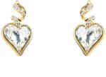 Pami Accessories Cercei dama cu cristal Swarovski inima si strasuri, placati cu aur, 2.5 x 1.3 cm, Auriu