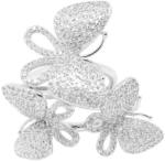 Pami Accessories Inel placat cu aur alb Butterflies, 17.6 mm, IC-220, Argintiu