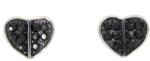 Pami Accessories Cercei Argint 925 rodiat Pami, inima neagra cu cristale Swarovski, argintii - pami - 69,99 RON