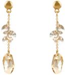 Pami Accessories Cercei dama lungi cu cristale Swarovski, placati cu aur, 6 x 1.2 cm, Auriu/Bej