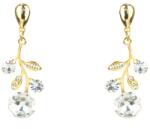 Pami Accessories Cercei dama floare cu cristal Swarovski si strasuri, 3.5x1.3 cm, CCC-90, Auriu