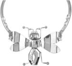 Pami Accessories Colier statement insecta cu cristale Swarovski placat cu aur alb, CLC-100, 40 + 9 cm, Argintiu