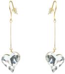 Pami Accessories Cercei dama cu cristal Swarovski inima, placati cu aur, 5.5 x 1.6 cm, Auriu