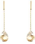 Pami Accessories Cercei dama cu cristal Swarovski lacrima, 5x1 cm, CCC-80, Auriu/Bej