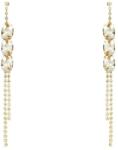 Pami Accessories Cercei dama lungi cu cristale Swarovski, placati cu aur, 7.3 x 0.6 cm, Auriu/Bej