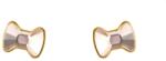 Pami Accessories Cercei dama cristal Swarovski fundita, placati cu aur, 1.2 x 0.9 cm, Auriu/Roz