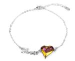Pami Accessories Bratara de dama cu cristale, BC-60, 17+3 cm, Argintiu/Mov