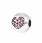 Pami Accessories Talisman Clips inimioara din argint 925, cu zirconiu cubic ciclam