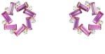 Pami Accessories Cercei de dama cerc cu cristale, placati cu aur, 2x2 cm, CCC-90, Lila