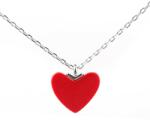 Pami Accessories Colier argint 925 rodiat Pami, cu pandantiv inima rosie din piatra naturala