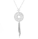 Pami Accessories Colier cristale zirconiu placat cu aur, CLC-120, 70 cm, Argintiu