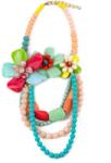 Pami Accessories Colier statement cu flori colorate, CLC-50, 80 + 6 cm, Multicolor