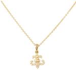 Pami Accessories Colier floare de crin cu strasuri placat cu aur, CLC-50, 38 + 5 cm, Auriu