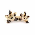 Pami Accessories Clama de par de dama cu doua flori, PAR-50, bej