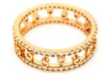 Pami Accessories Inel placat cu aur roz Edith, 18 mm, IC-80, Auriu roze