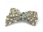 Pami Accessories Clama de par in forma de funda, cu cristale Swarovski, verde