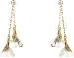 Pami Accessories Cercei dama cu cristale Swarovski triunghi, placati cu aur, 5 x 1.3 cm, Auriu