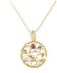 Pami Accessories Colier Larisa placat cu aur, CLC-120, 38 + 3 cm, Multicolor