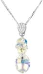 Pami Accessories Colier cu cristale Swarovski si strasuri, placat cu aur alb, 38 + 3 cm, CLC-80, Argintiu