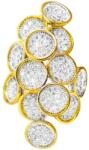 Pami Accessories Inel placat cu aur Geraldine, 17.2 mm, IC-140, Argintiu/Auriu