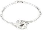 Pami Accessories Bratara de dama fixa cu cristal inimioara, BC-100, 18 cm, Argintiu
