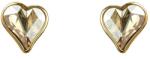 Pami Accessories Cercei dama cu cristal Swarovski inima, placati cu aur, 1.3 x 1.5 cm, Auriu/Bej
