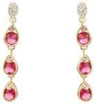 Pami Accessories Cercei dama cu cristale Swarovski lacrima, placati cu aur, 4.5 x 0.7 cm, Auriu/Ciclam