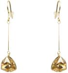 Pami Accessories Cercei dama cu cristal Swarovski triunghi, placati cu aur, 5x1.2 cm, CCC-90, Auriu/Bej