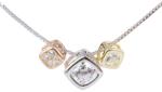 Pami Accessories Colier argint 925 rodiat Pami, cu 3 pandantive placate cu aur roz, aur galben si rodiu, argintiu