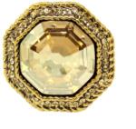 Pami Accessories Inel placat cu aur Crystal, 16.7 mm, IC-70, Auriu/Bej
