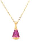 Pami Accessories Colier sticluta, placat cu aur, 41 + 5 cm, CLC-80, Auriu/Fucsia