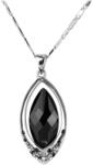 Pami Accessories Colier cu cristal Swarovski, placat cu aur alb, 80 + 5 cm, CLC-160, Negru