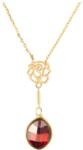 Pami Accessories Colier trandafir cu cristal Swarovski, placat cu aur, 40 + 3 cm, CLC-20, Rosu/Auriu