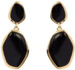 Pami Accessories Cercei dama Sonia placati cu aur, CCC-30, 4.5x2 cm, Negru